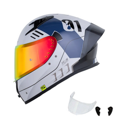 Casco Integral Shaft 526 Troy Gris Claro azul oscuro | Certificación ECE 2206