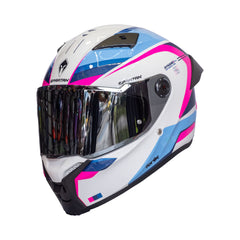Casco integral Spartan Fenix Turbulence Blanco Fucsia