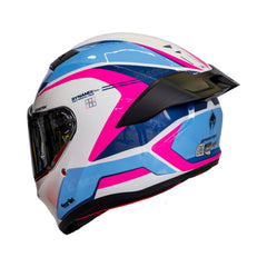 Casco integral Spartan Fenix Turbulence Blanco Fucsia