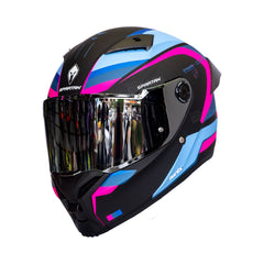 Casco integral Spartan Fenix Turbulence Negro Fucsia