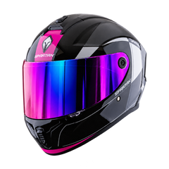 Casco integral Spartan Draken Vancouver + Visor Iridium rosa