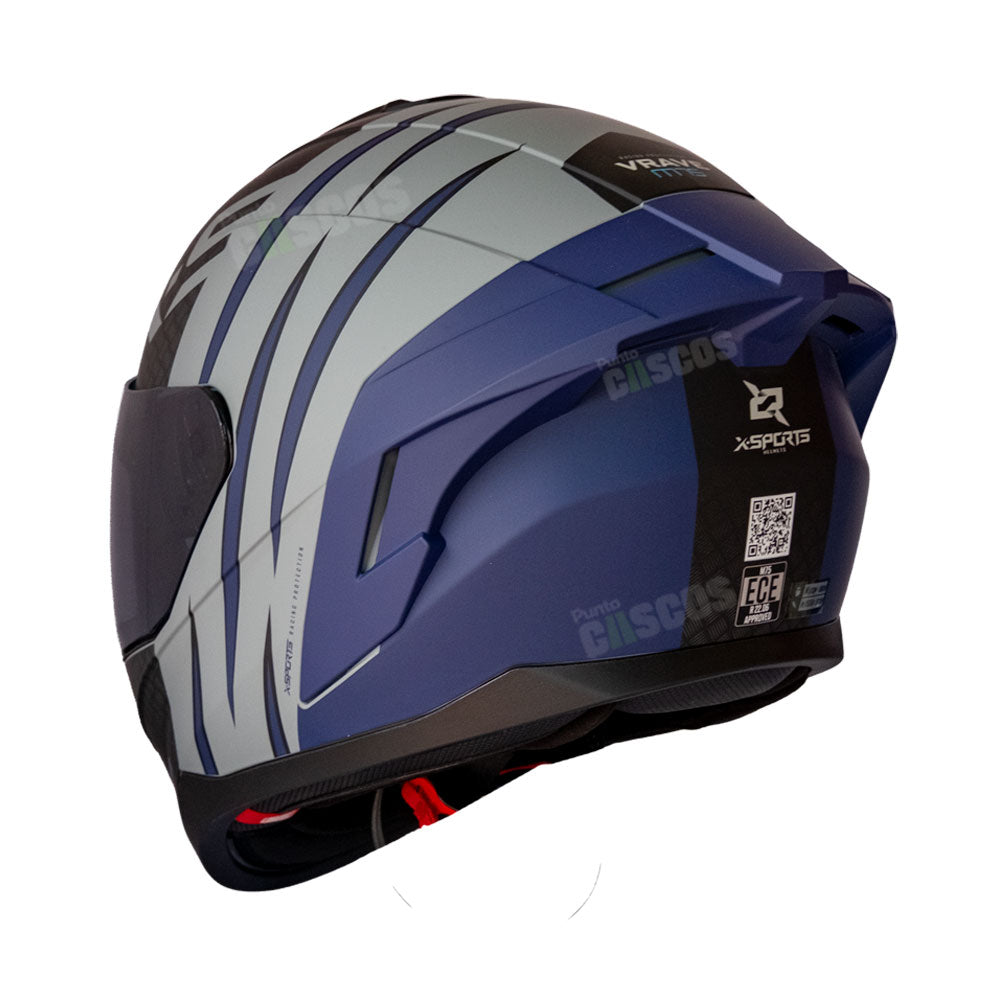 Casco Integral X-Sports M75 Vrave Azul Navi