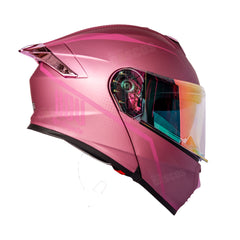 Casco Abatible Kov Thunder Wave Rosa Metalizado + Visor iridium