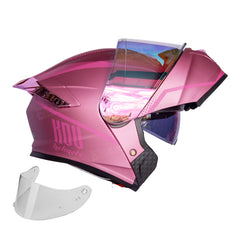 Casco Abatible Kov Thunder Wave Rosa Metalizado + Visor iridium