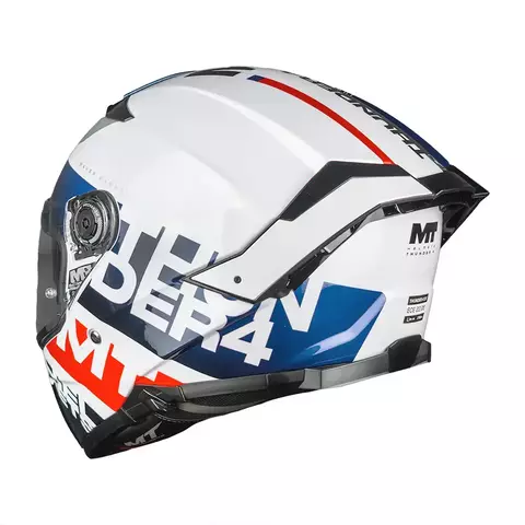 Casco integral MT Thunder 4 Wave Blanco Azul Rojo
