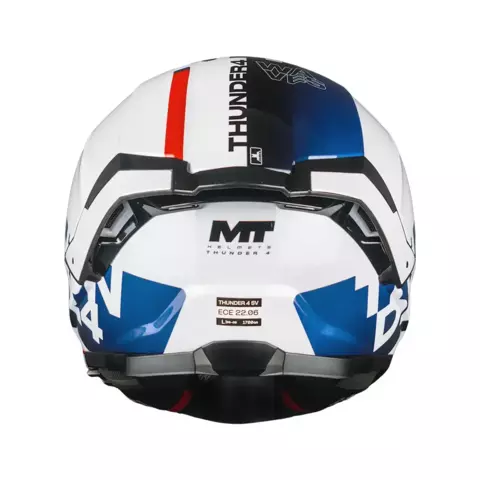 Casco integral MT Thunder 4 Wave Blanco Azul Rojo