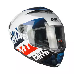 Casco integral MT Thunder 4 Wave Blanco Azul Rojo