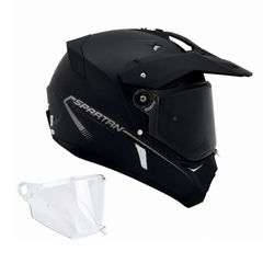 Casco multipropósito Spartan Wolf Negro plano + Visor Humo