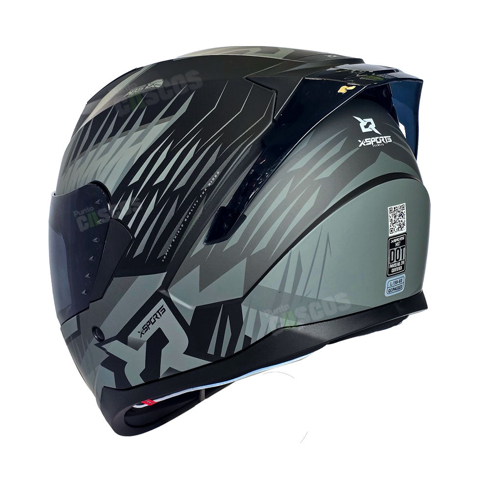 Casco Integral X-Sports M67 Xlayer Negro Gris