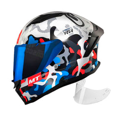 Casco integral MT Stinger 2 Yozu Azul + visor iridium azul