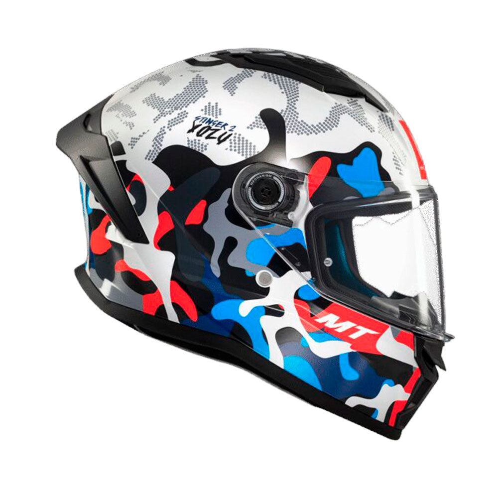 Casco integral MT Stinger 2 Yozu Azul + visor iridium azul