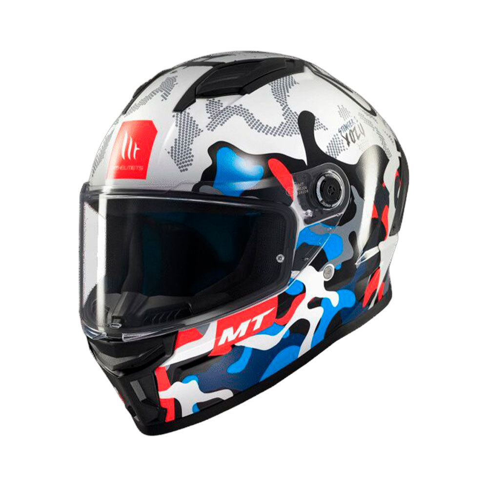 Casco integral MT Stinger 2 Yozu Azul + visor iridium azul