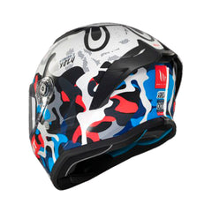 Casco integral MT Stinger 2 Yozu Azul + visor iridium azul