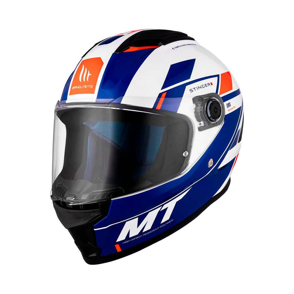 Casco integral MT Stinger 2 Zivze Azul + Visor azul