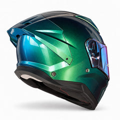 Casco Integral X-Sports Helios Camaleón Verde azul