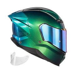 Casco Integral X-Sports Helios Camaleón Verde azul
