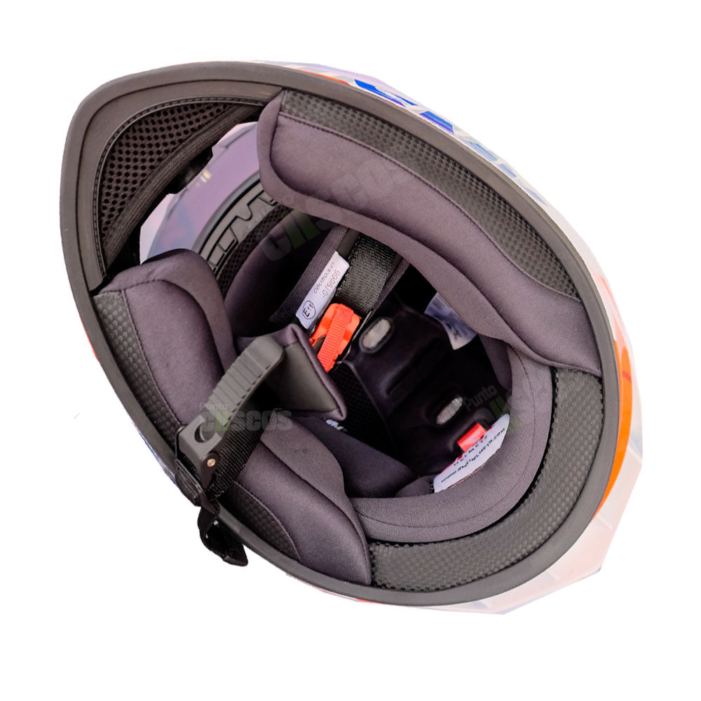 Casco integral SMK Stellar Faro Azul Amarillo