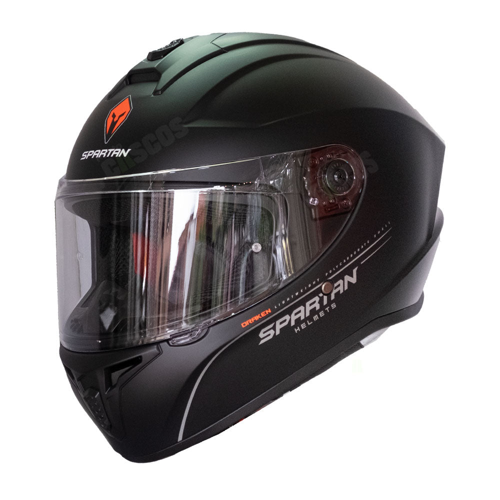 Casco integral Spartan Draken Solid Negro Mate + Visor Negro