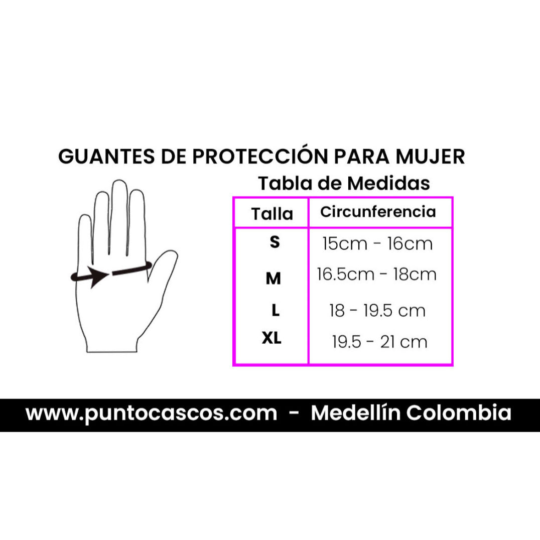 Guantes de Mujer para moto Scoyco MC12w Fucsia