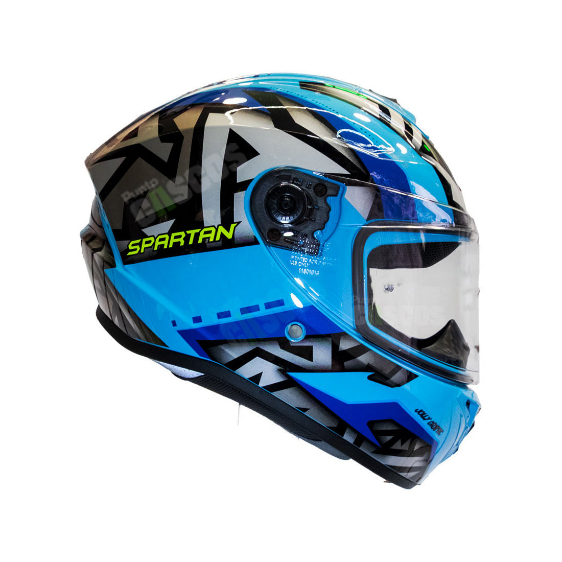 Casco integral Spartan Draken Jolly Azul brillo