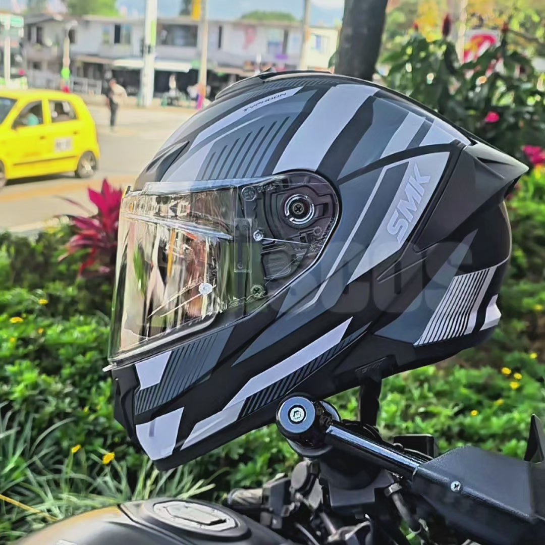 Casco integral SMK Typhoon Sparko Negro Gris Mate