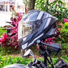Casco integral SMK Typhoon Sparko Negro Gris Mate