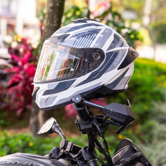 Casco integral SMK Typhoon Sparko Blanco Gris