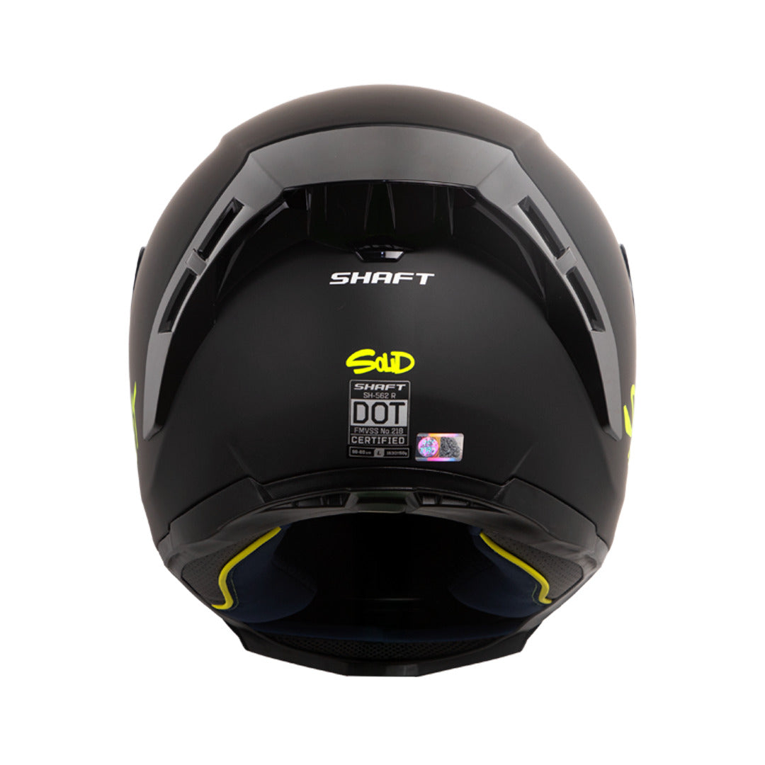 Casco Integral Shaft 562R Solid Negro Amarillo neón