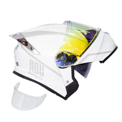 Casco Abatible Kov Thunder Wave Blanco + Visor iridium