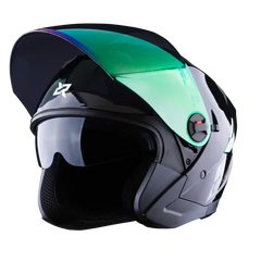 Casco Abierto X-sports 705 Negro Brillante | Gafas internas